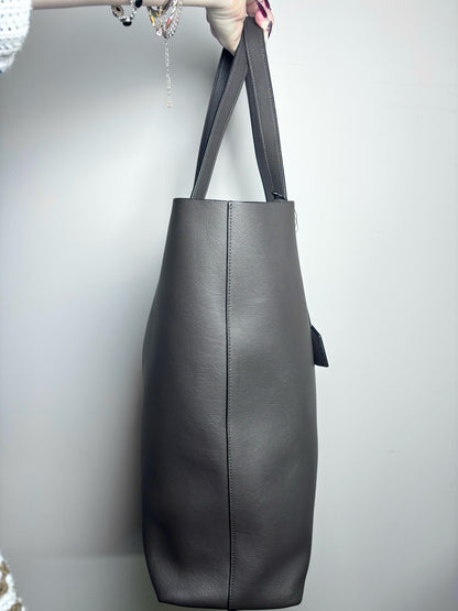 Yves Saint Laurent Dark Grey North-South Shopping Tote w/Tassel