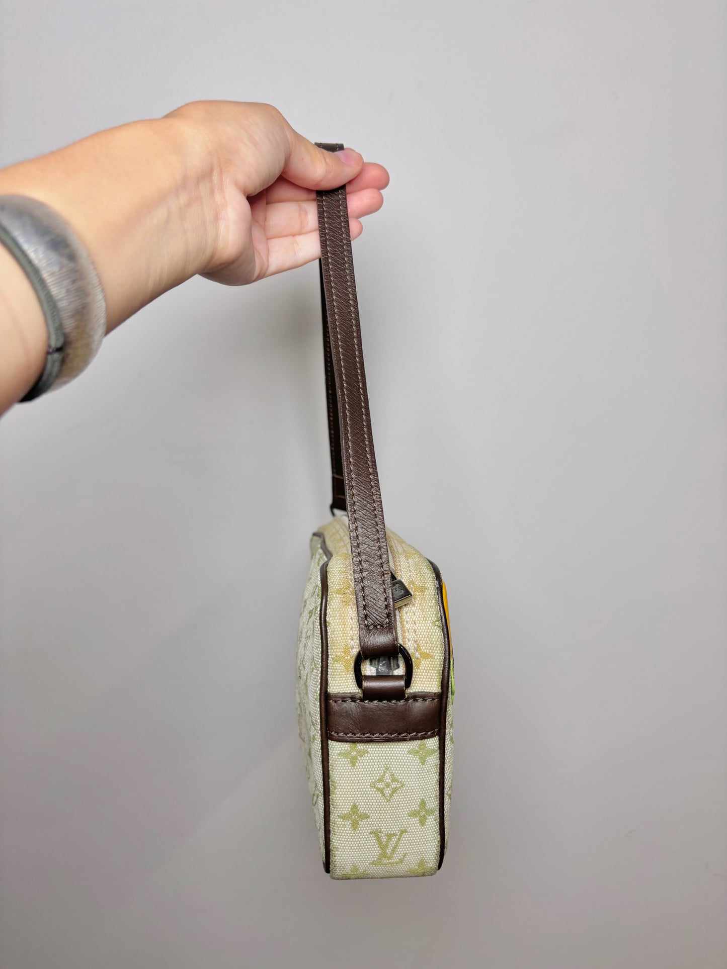Louis Vuitton Mini Monogram Conte de Fees Canvas Green Cowhide Small Purse