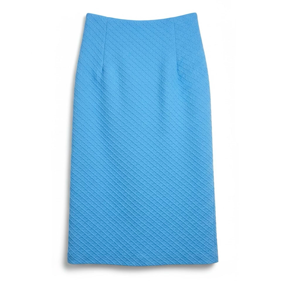 Women Size M Pearl by Lela Rose Sky Blue Textured Knit Pre-owned Midi Skirt