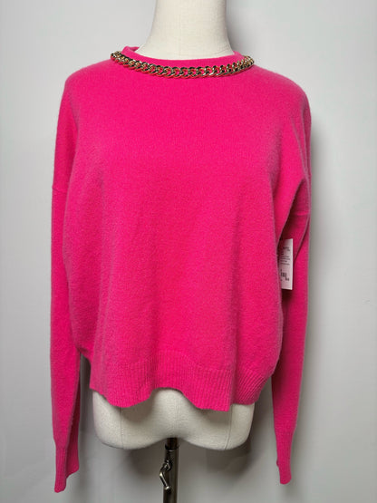 Women Size M Intermix Fuchsia Solid Cashmere Sweater