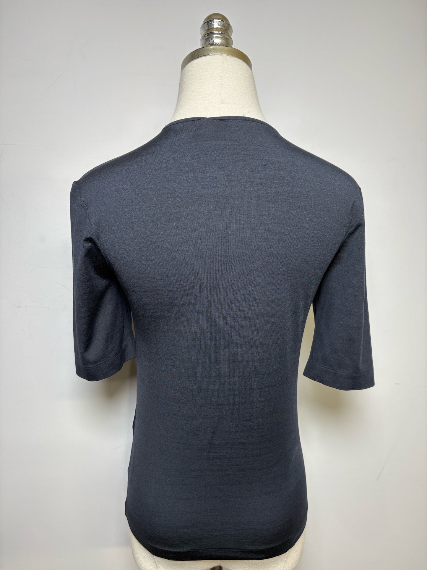 Women Size S Jil Sander Black Silk Blend Vintage Pre-owned T-Shirt