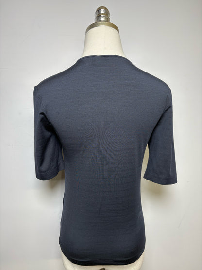 Women Size S Jil Sander Black Silk Blend Vintage Pre-owned T-Shirt