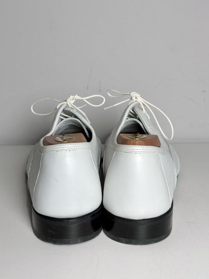 Men's Salvatore Ferragamo White Wingtip Leather Dress Pre-owned Shoes Sz 12