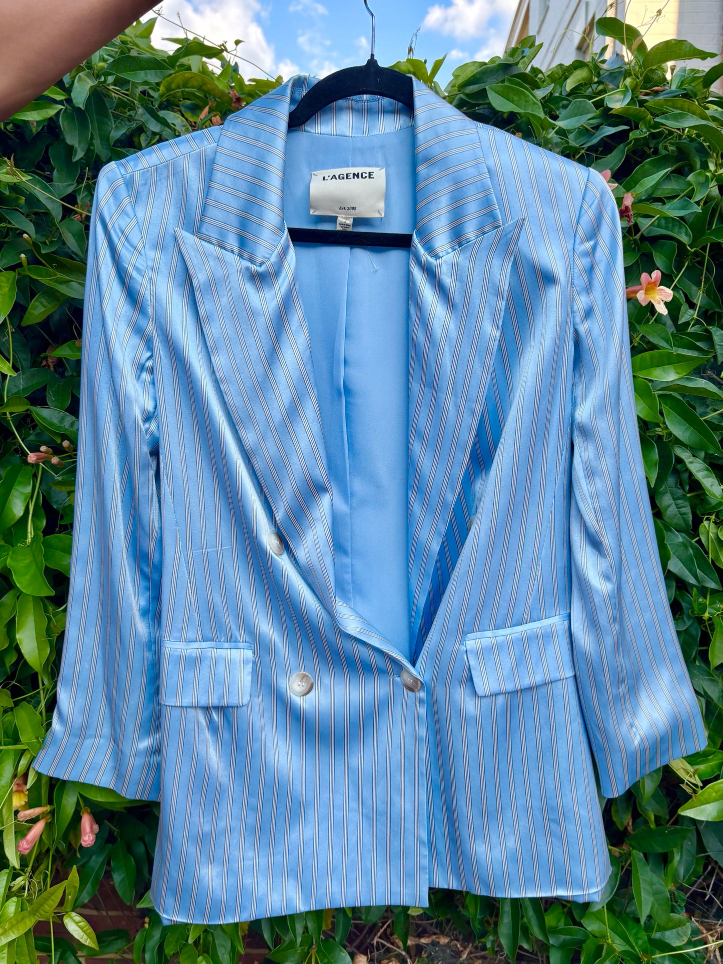 Women Size 0 L'Agence Blue Striped NWT Blazer