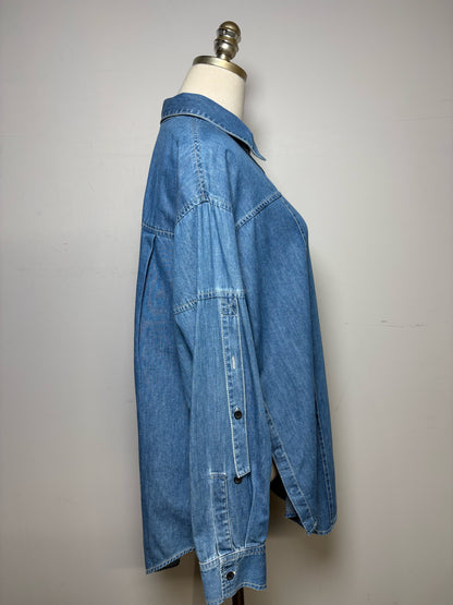 Women Size 8 3.1 Phillip Lim Blue Denim Pure Cotton Pre-Owned Button-Down Shirt