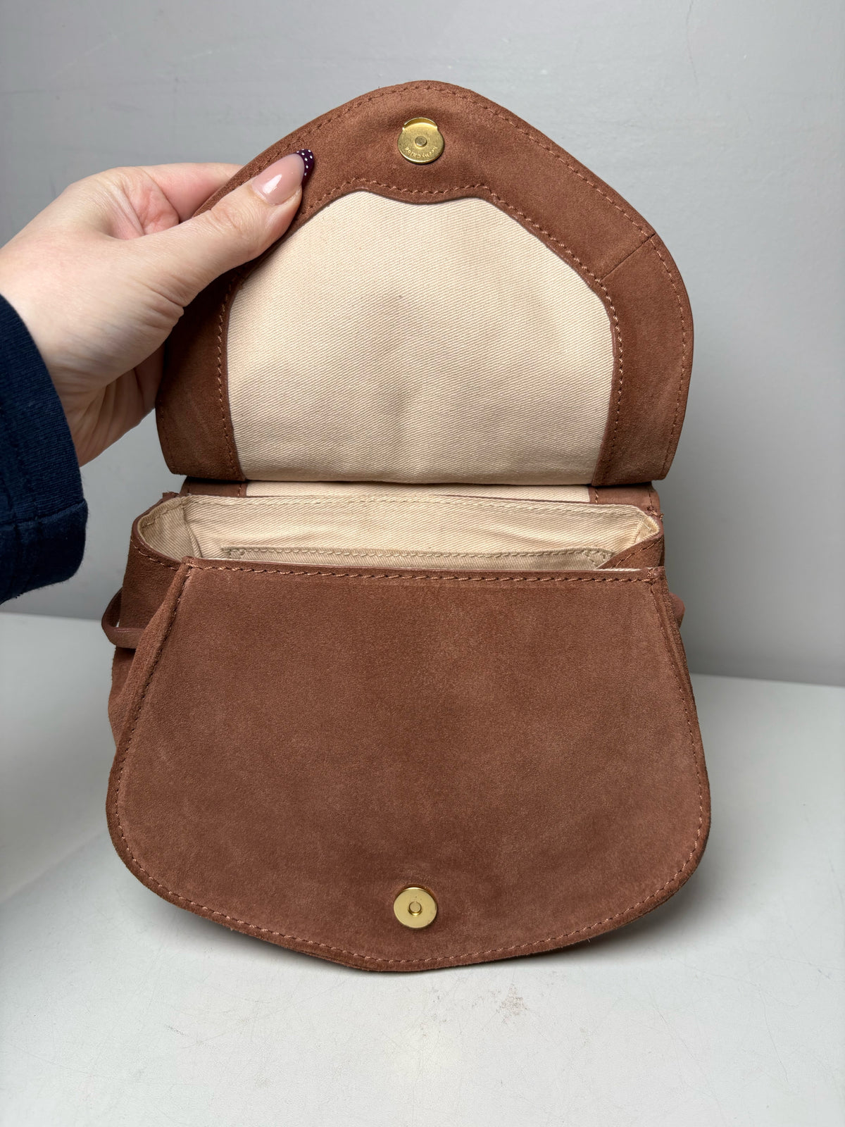 Women's See by Chloé Collins Small Auburn Leather Suede Pre-Owned Saddle Crossbody Bag