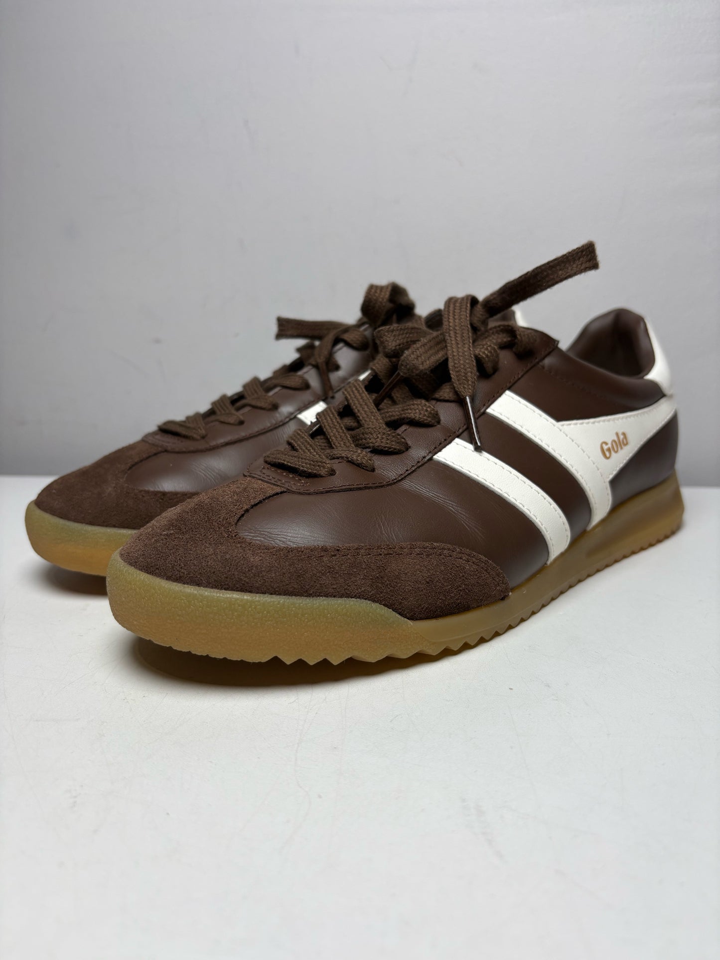 Women's Shoe Size 9.5 Gola Apollo Brown Suede & Cowhide Leather Pre-Owned Sneakers