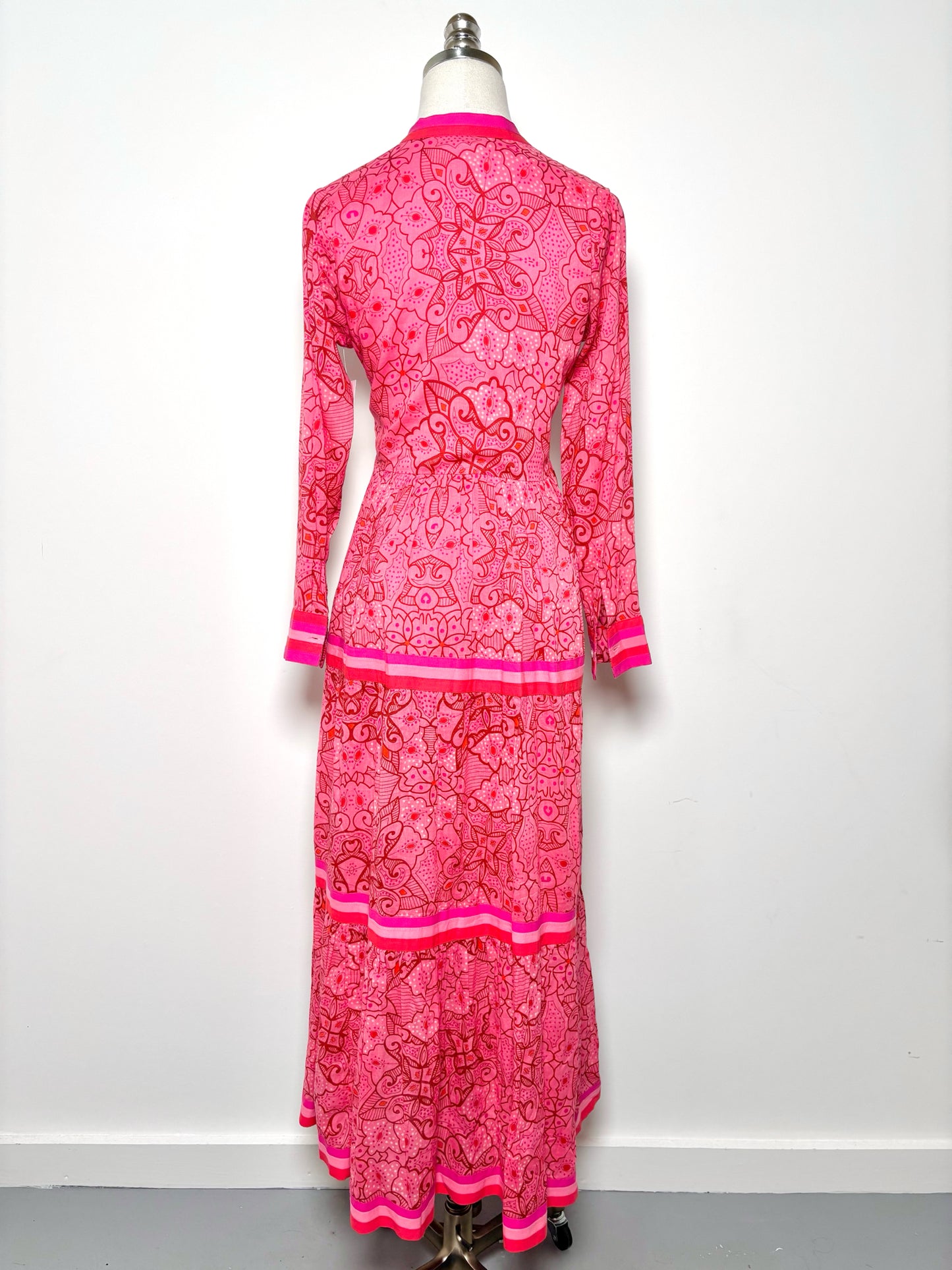Women Size XS Ro's Garden Pink, red Floral Cotton Dress