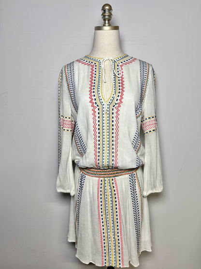 Women Size 6 Alice + Olivia White Embroidered Detail Viscose Dress