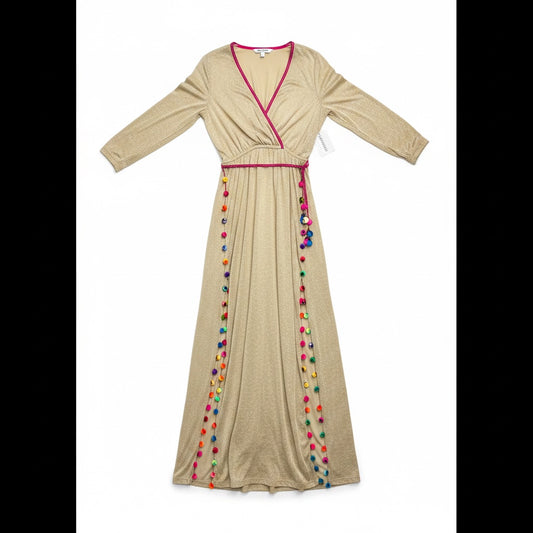 Women Size Standard Pitusa Khaki Pom Pom Trim Pure Cotton Women's Cover Up
