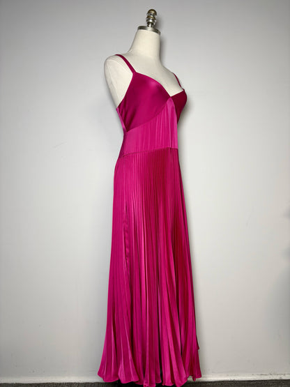 Women Size 8 Polo Ralph Lauren Blue Label Magenta Pre-owned Midi Dress