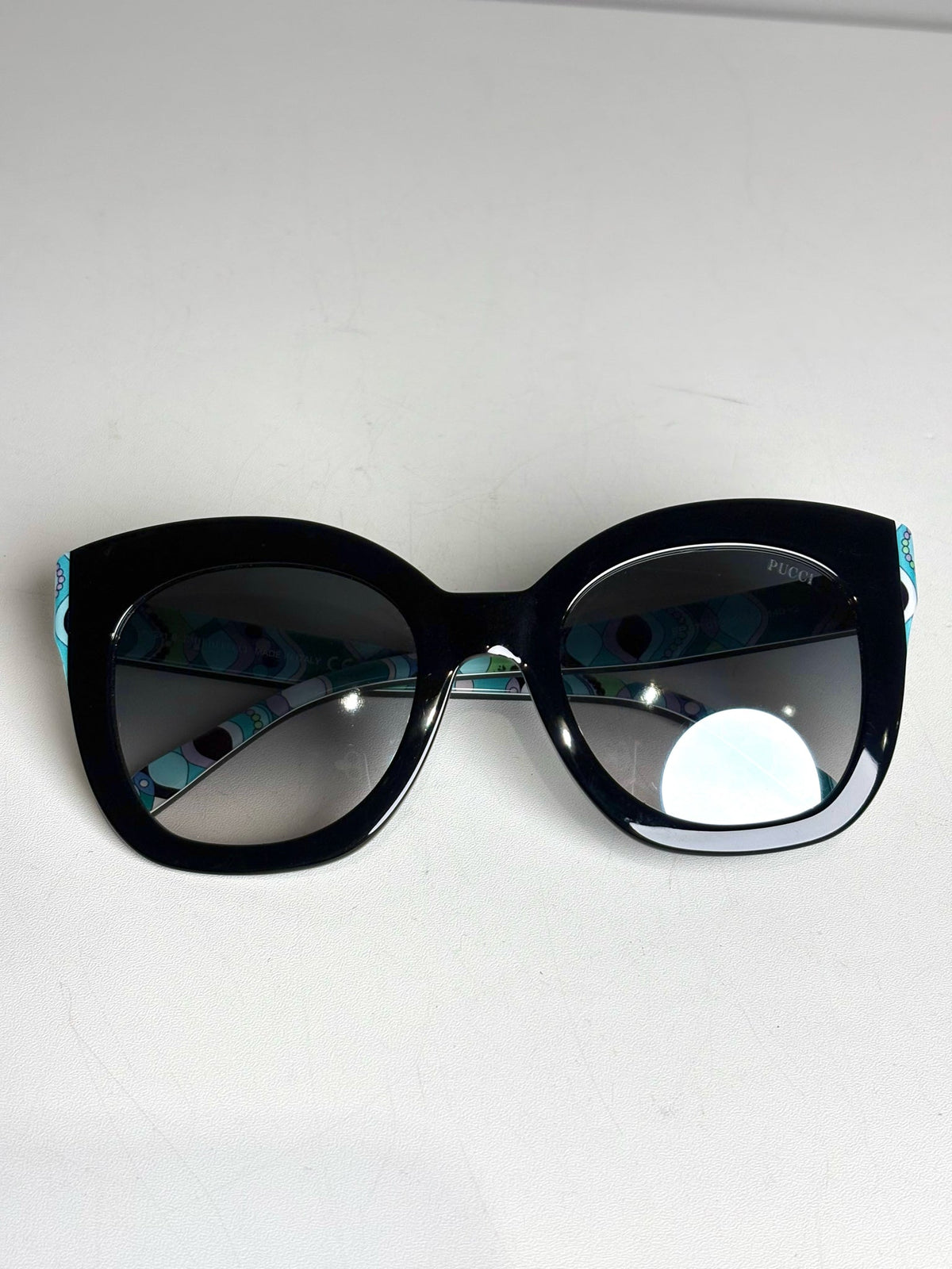 Emilio Pucci EP 97 01C Pre-owned Black Acetate Sunglasses