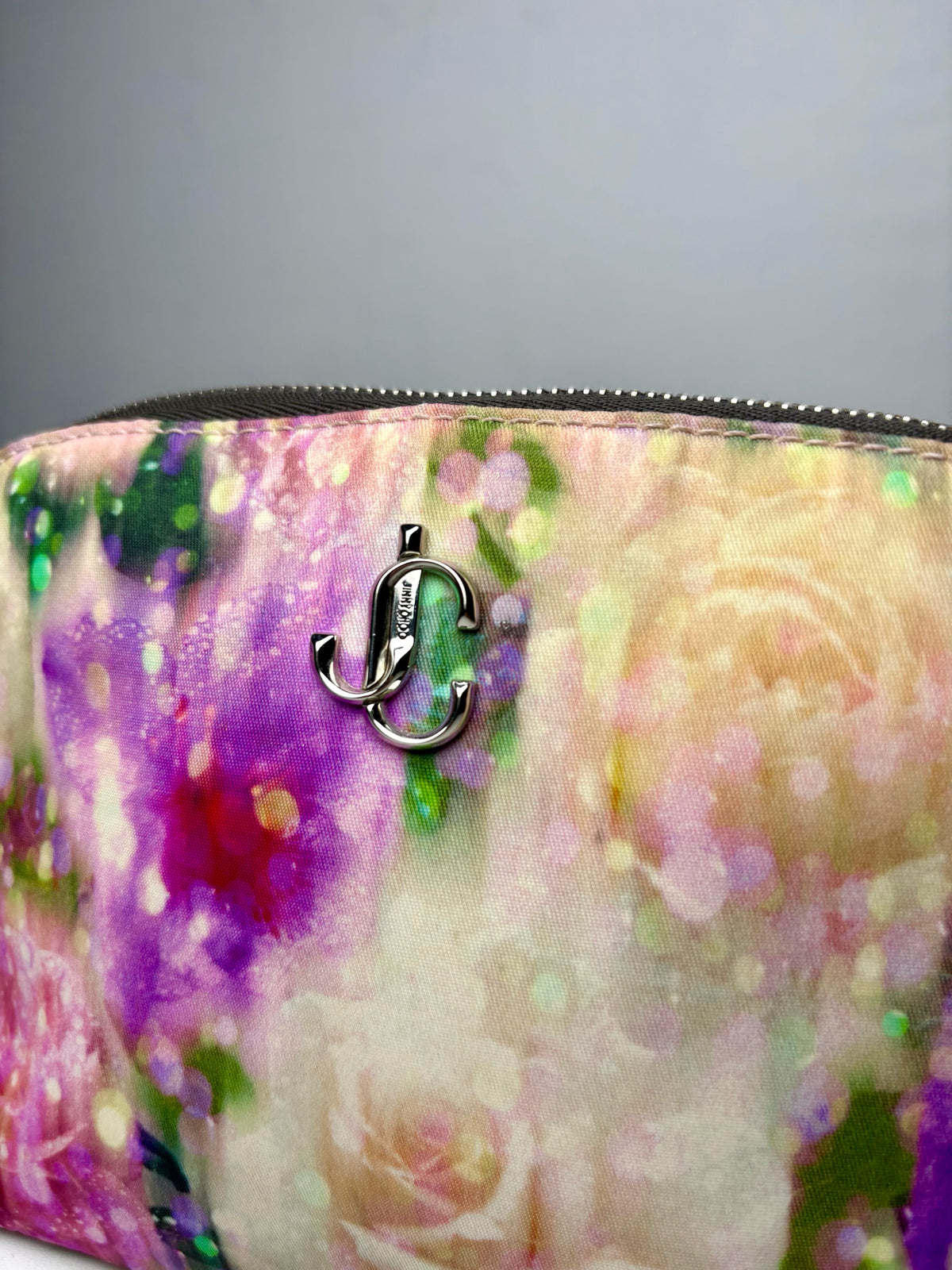 Women's Jimmy Choo Multicolor Abstract Floral Nylon Pre-Owned Pouch Purse