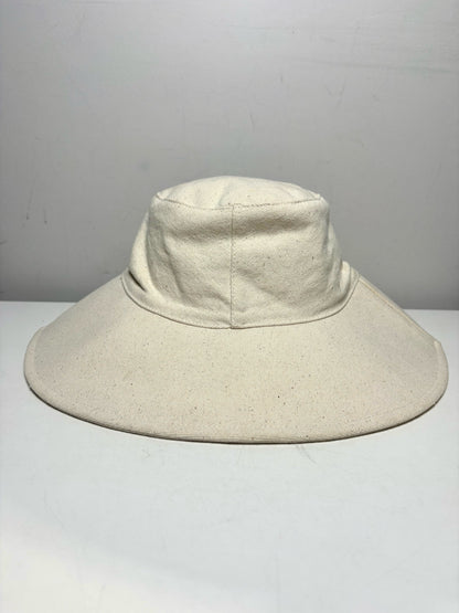Women Small Jenni Kayne Cream Cotton Pre-Owned Floppy Wide Brim Hat