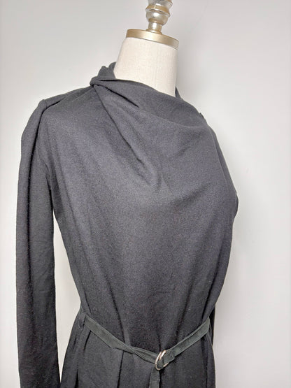 Women Size P Helmut Lang Black Solid Wool Sweater