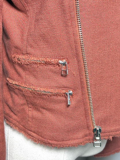Women Size 6 Veronica Beard Terracotta Moto  Pre-owned Jacket