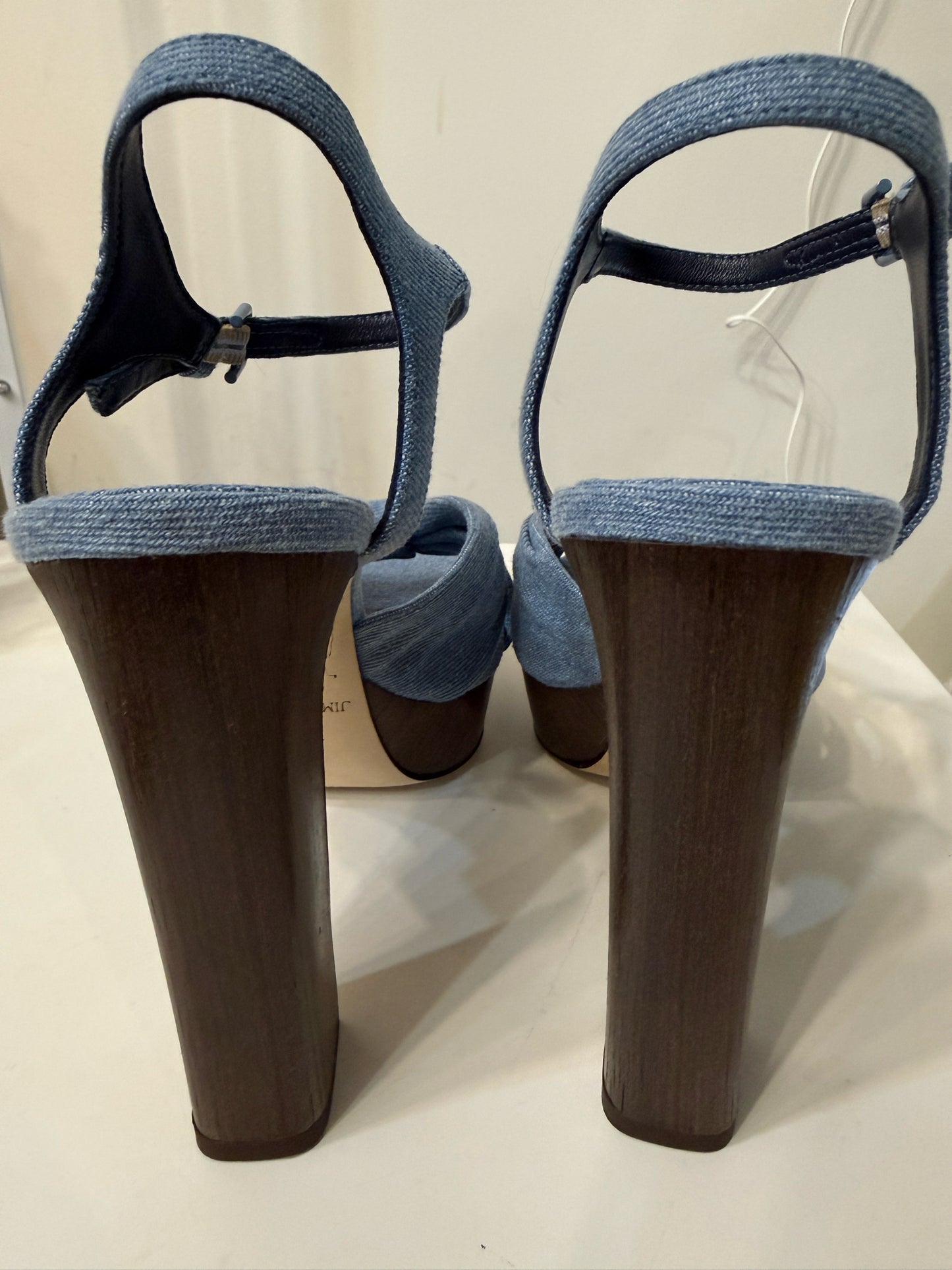 Jimmy Choo Heloise Light Blue Denim Platform Heels NWT | Pre-owned