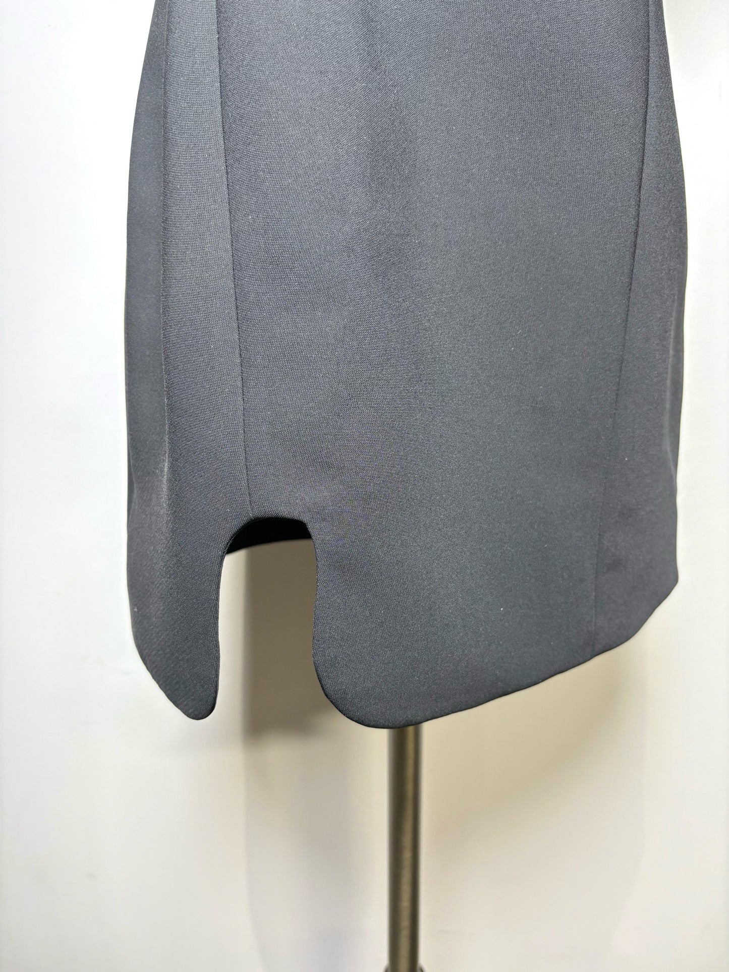 NWT/Pre-Owned XS Amanda Uprichard Black Solid Polyester Women's Dress