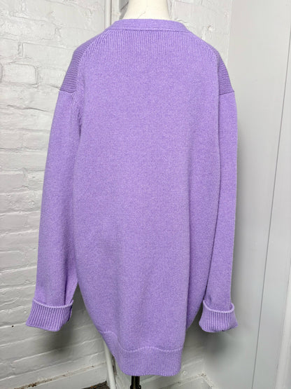 Women Size XL Marc Jacobs Purple Knitted 100% Wool Sweater
