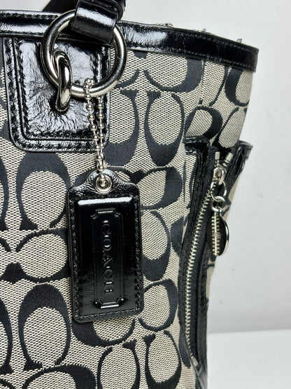 Coach Gallery Signature Monogram F19249 Canvas, Leather Pre-owned Purse