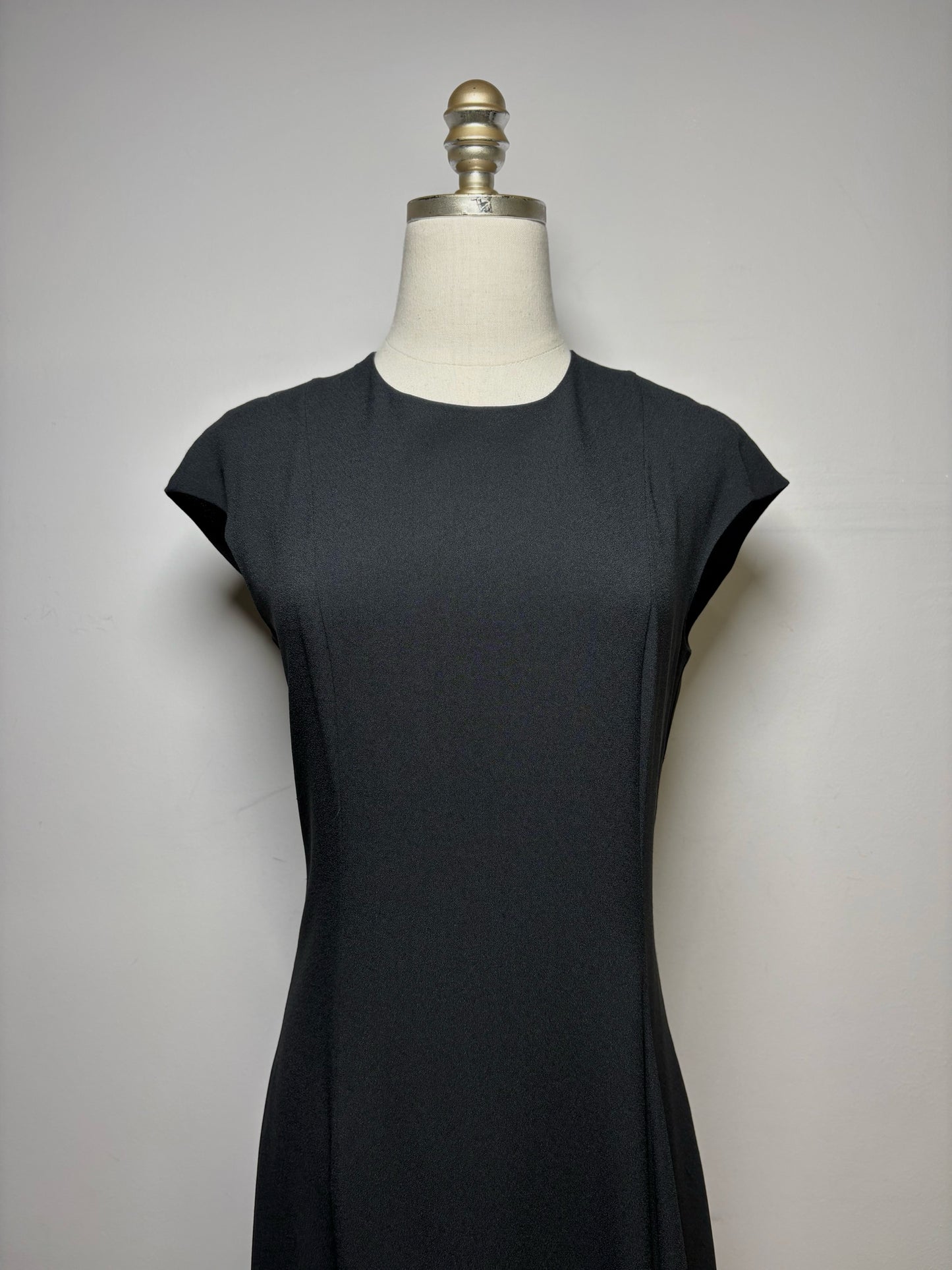 Women Size 2 The Row Black Crepe Asymmetric Hem Pre-owned Midi Dress