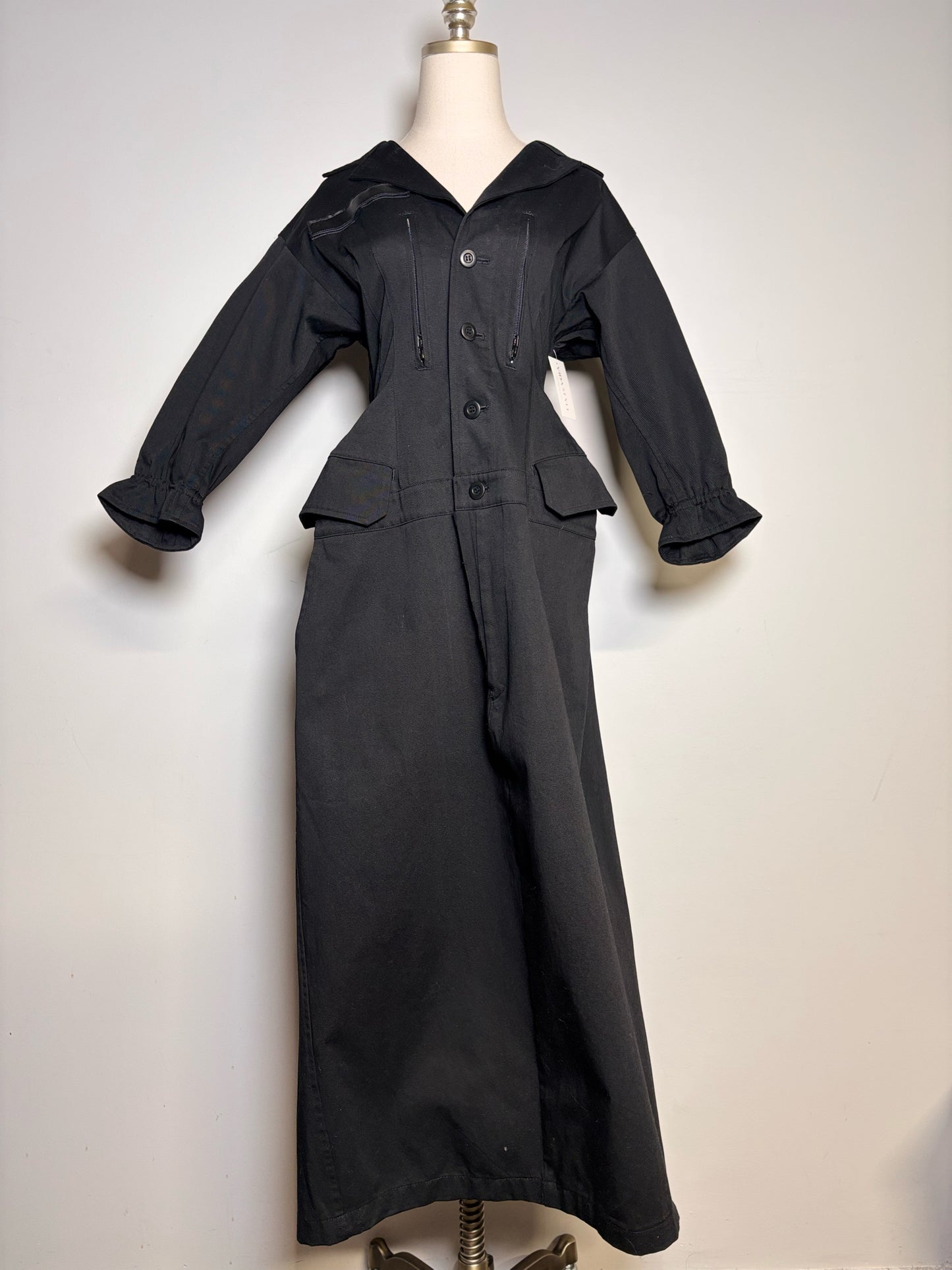 Women Size S (Estimate) Yohji Yamamoto Black Vintage Midi Dress Pre-owned