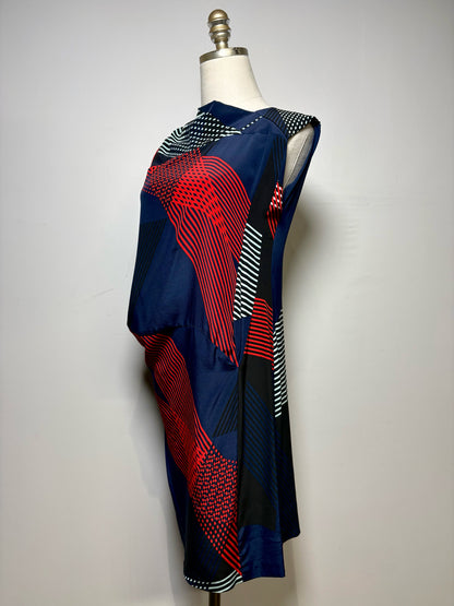 Size 4 Derek Lam Multi-Color Print Women's 100% Silk Pre-owned, NWT Dress