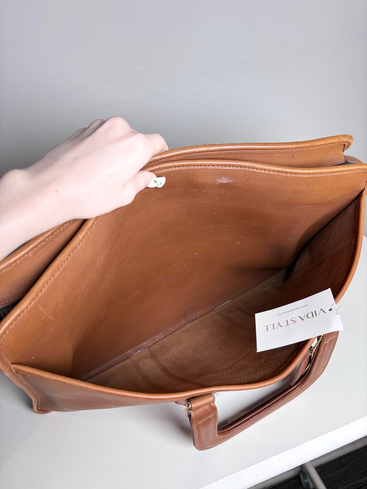 Vintage Coach 1324-313 Leather Briefcase Made in USA | Pre-owned Classic Work Bag