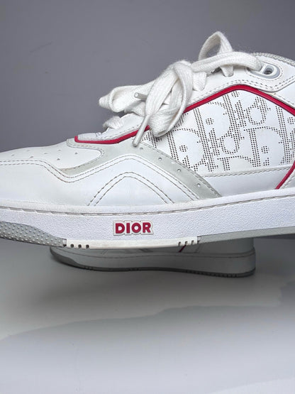 Christian Dior B27 Oblique Galaxy Low Top White, Red Men's Pre-owned Sneakers