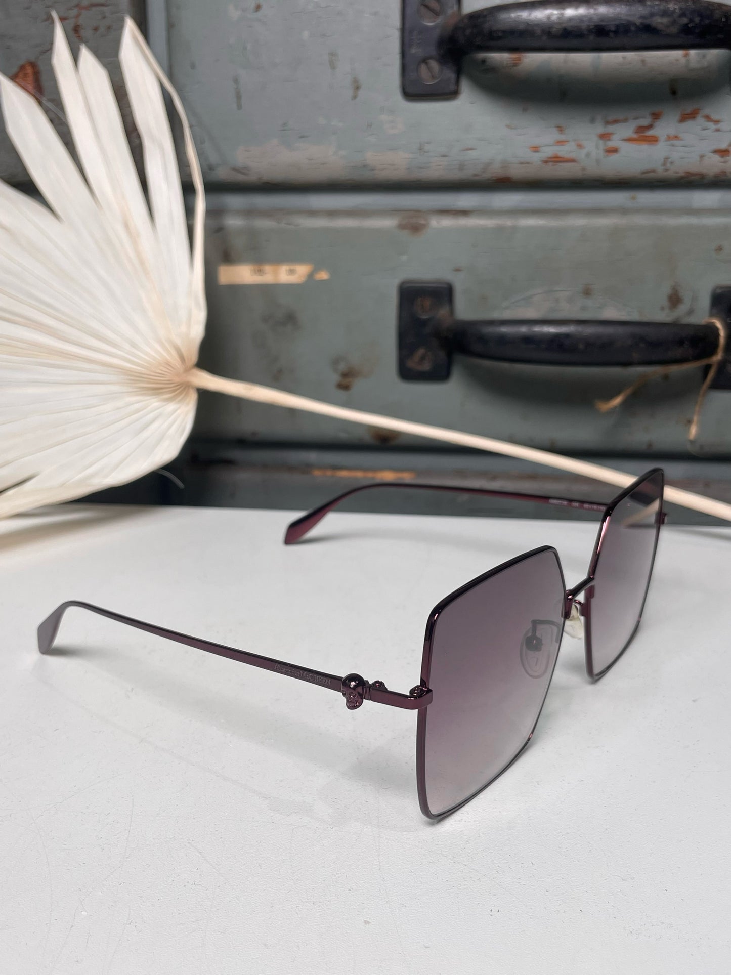 Metal Alexander McQueen Burgundy AM0273S Sunglasses