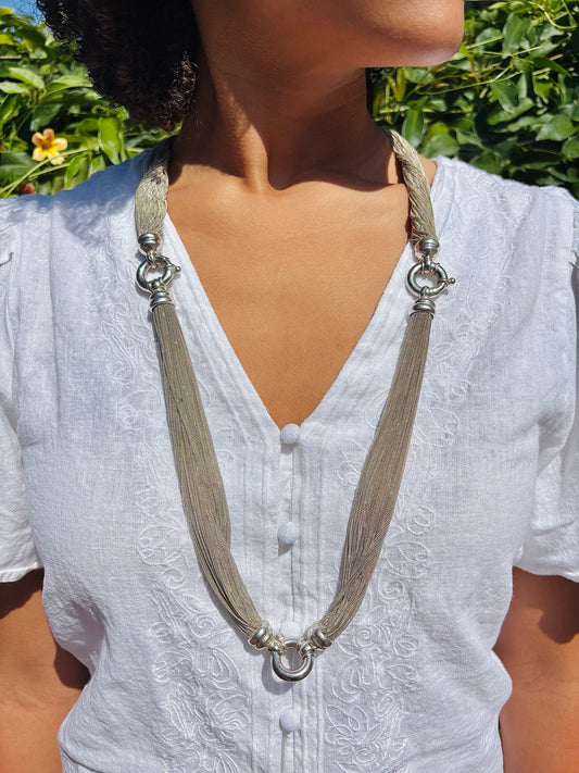 Sterling Silver 3-way Convertible Pre-owned Necklace