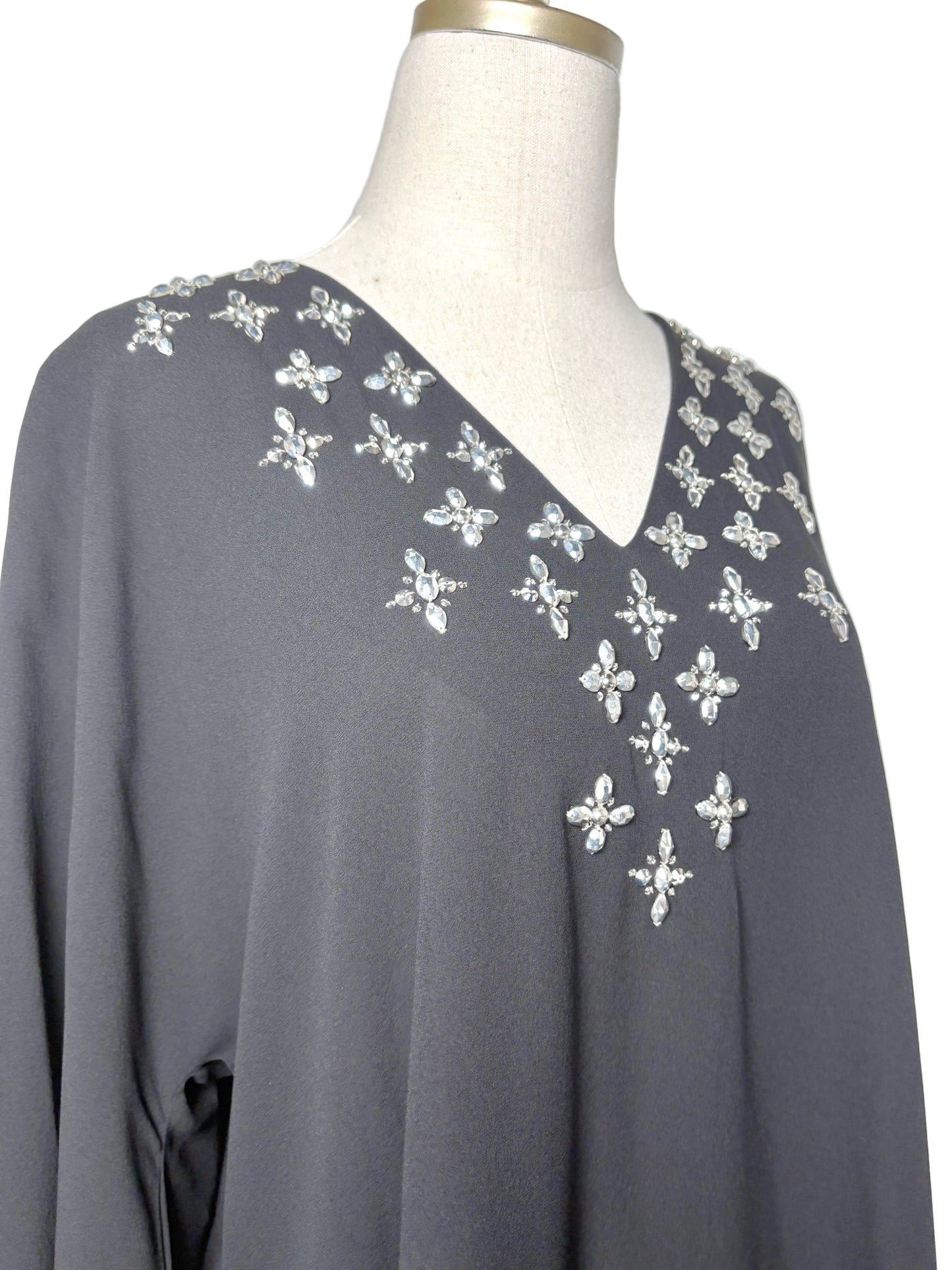 Women Size One Size Michael Kors Collection Black Embellished Silk NWT Blouse