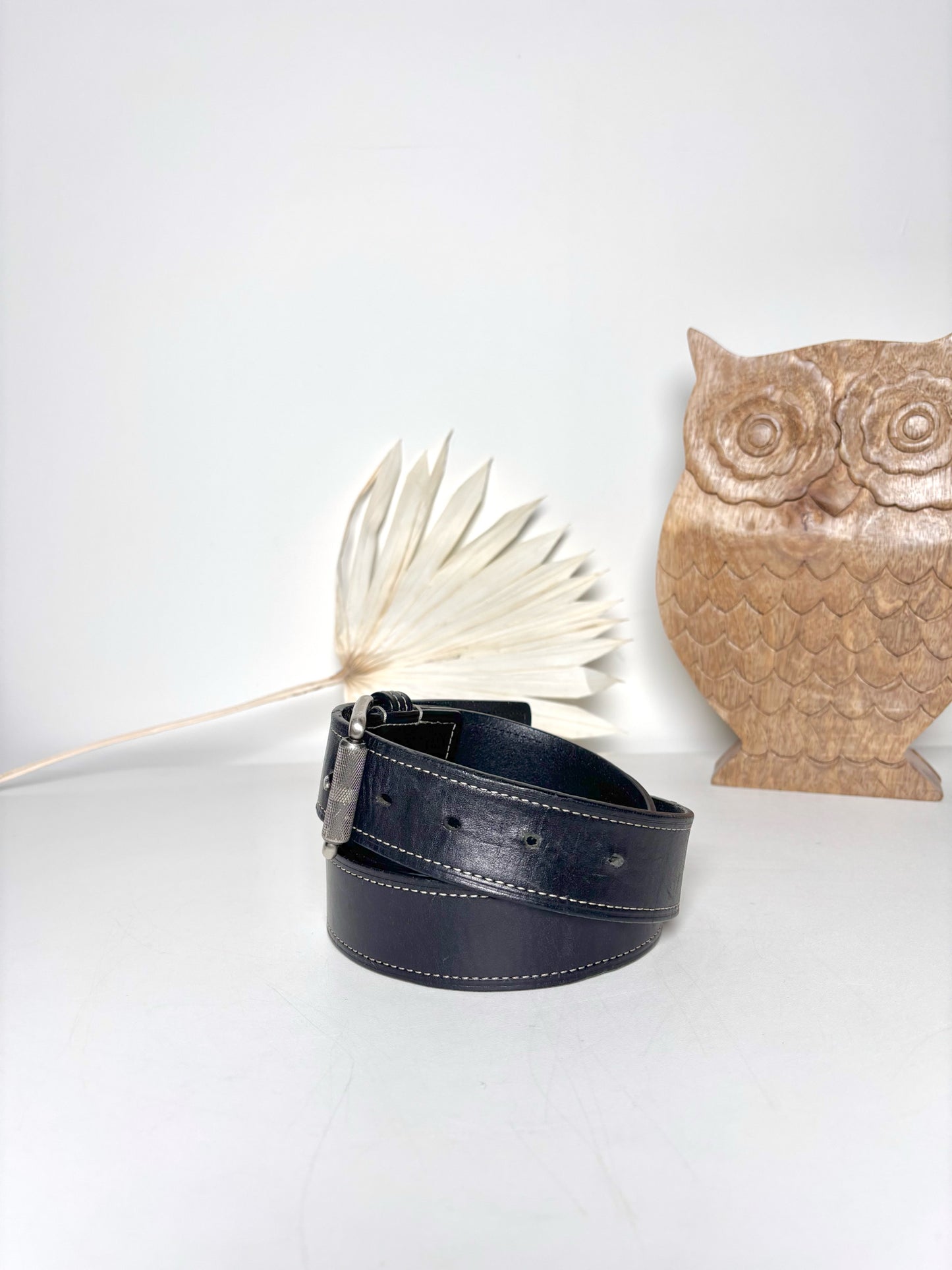 Mens Size 42 (L) Coach Black Leather Men's Belt
