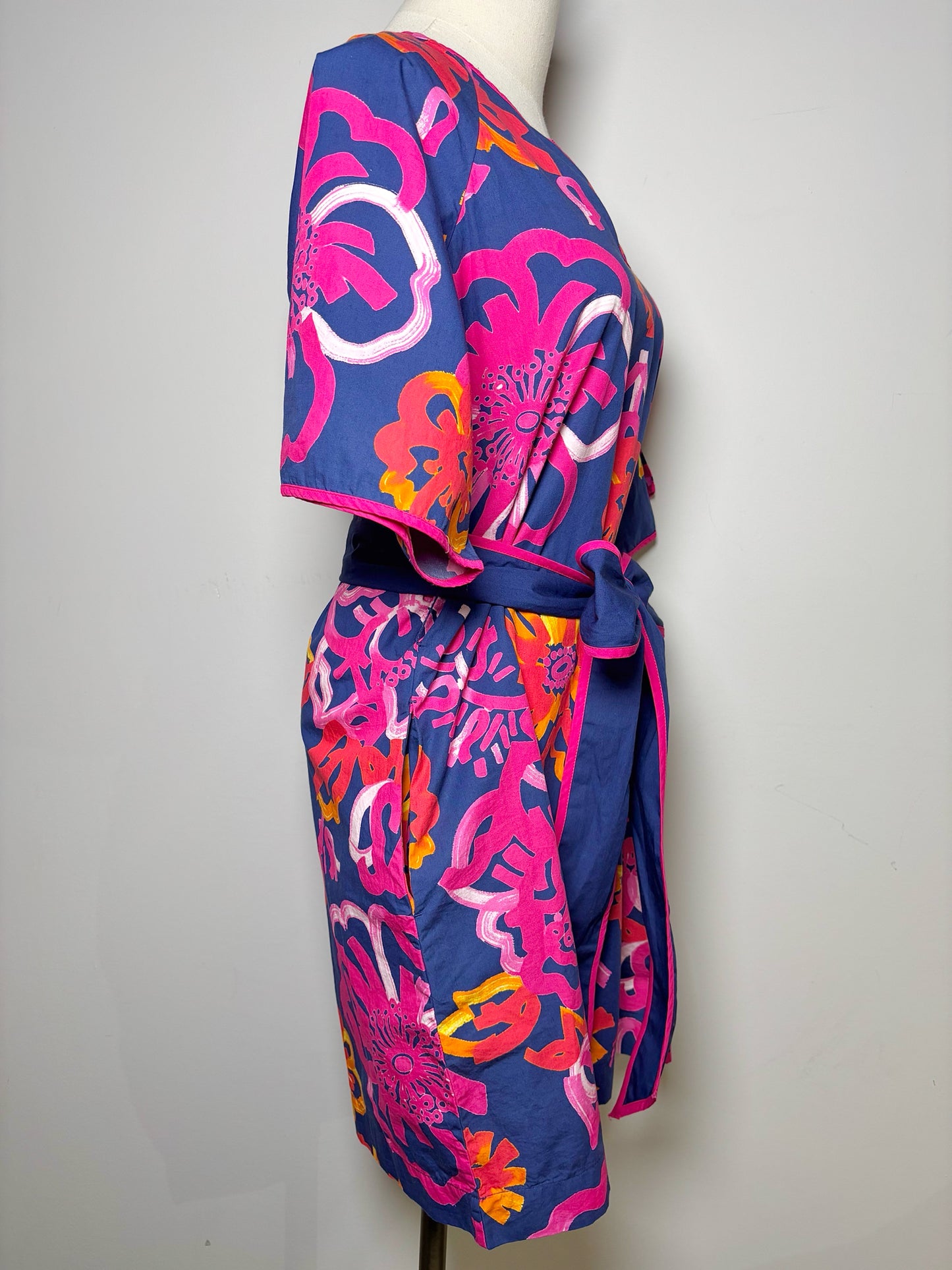 Women Size M Frances Valentine Navy Floral Cotton NWT Dress