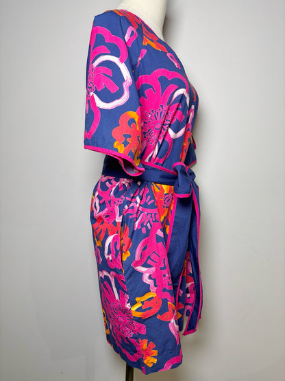 Women Size M Frances Valentine Navy Floral Cotton NWT Dress