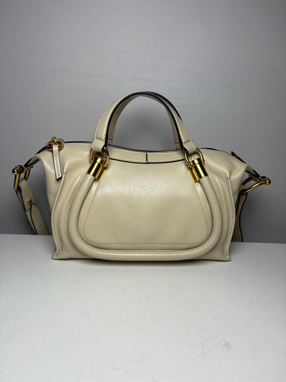 Women's Chloé Small Paraty 24 Cream Sweet Beige Leather Authentic Pre-Owned Shoulder Bag