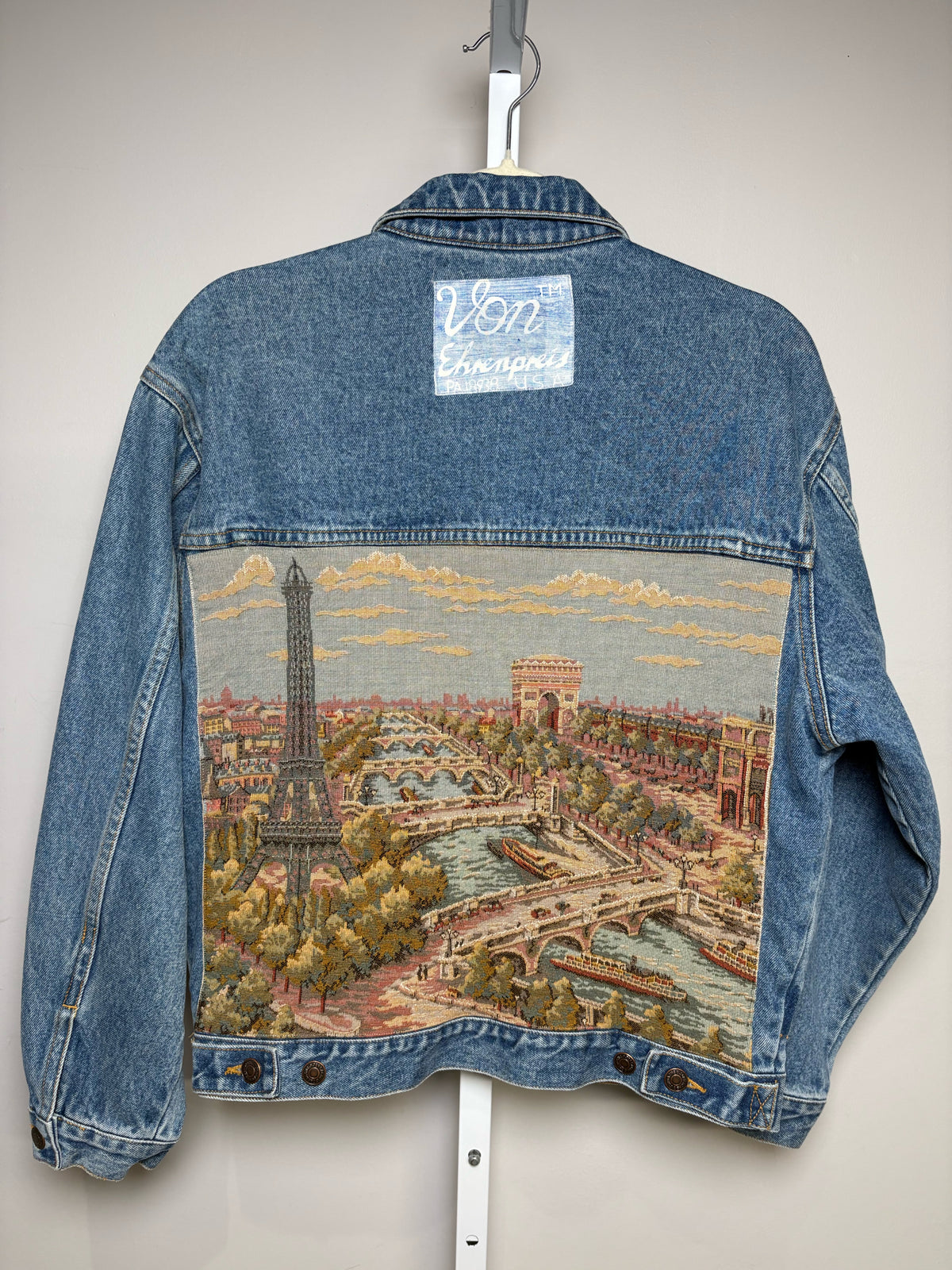 Men's Size M Jordache Blue Denim Von Ehrenpreis Tapestry Vintage Pre-Owned Jacket