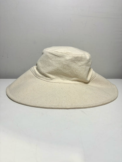 Women Small Jenni Kayne Cream Cotton Pre-Owned Floppy Wide Brim Hat