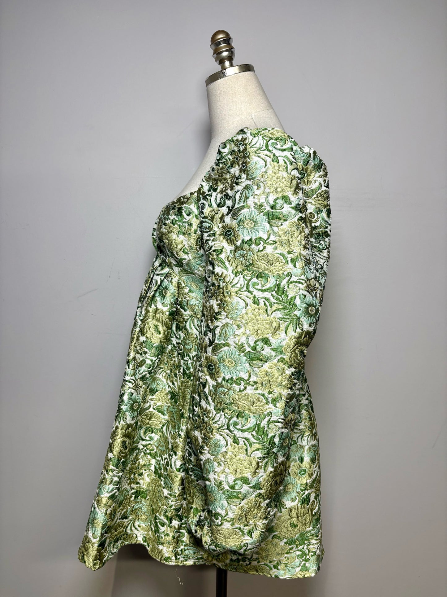 Women Size 4 Asos Edition Green Brocade Cocktail Mini Dress