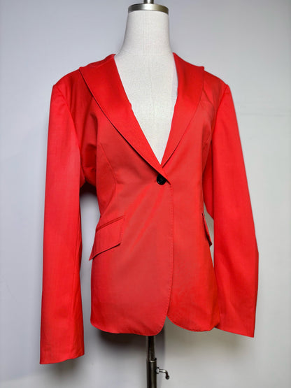 Women Size 48 (L, US) Belvest Red Pure Wool 2-piece Blazer, Pants Suit