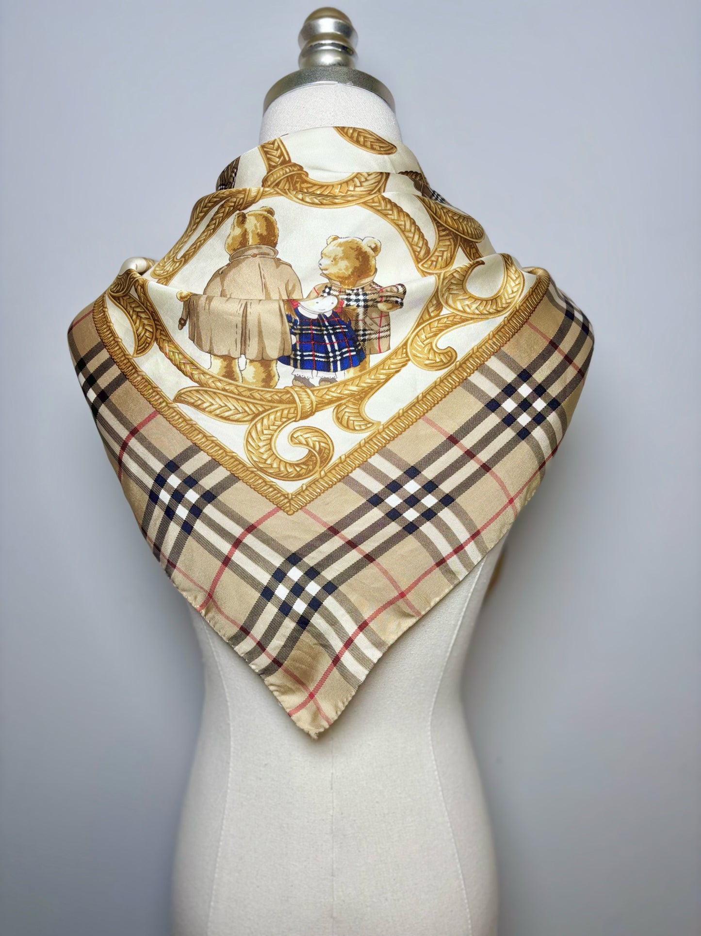 Burberrys' Teddy Bear Silk Scarf