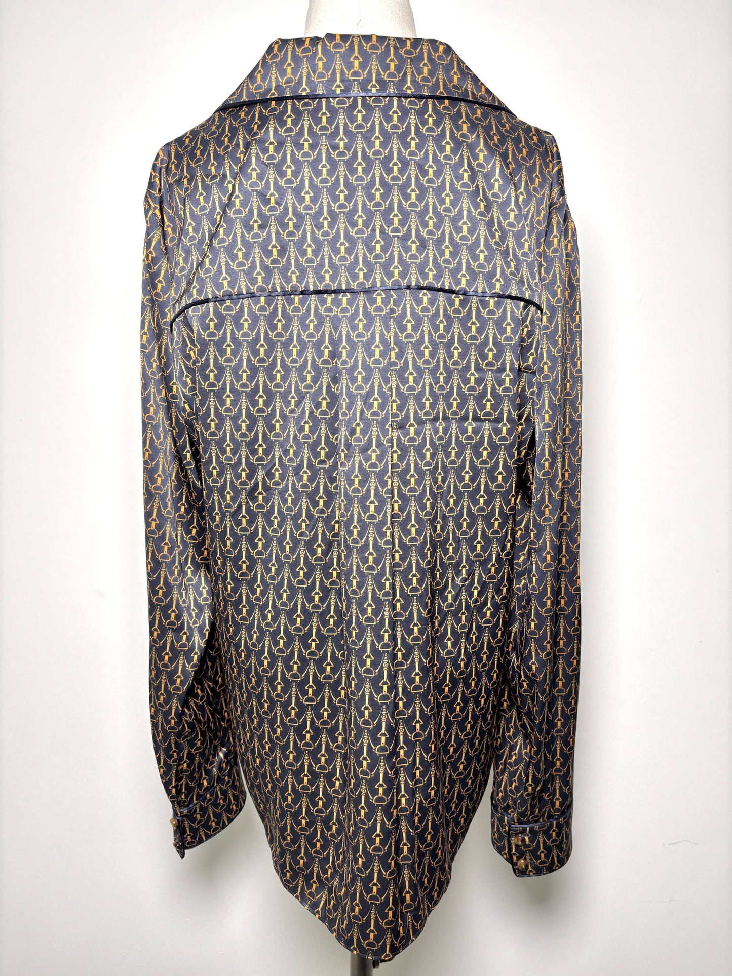 Women Size 16 Veronica Beard Black Horsebit Print NWT Blouse