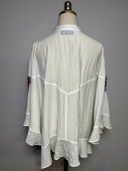 Size 2 (XS/S) Ron David White Solid Women's Pure Cotton Pre-owned Blouse