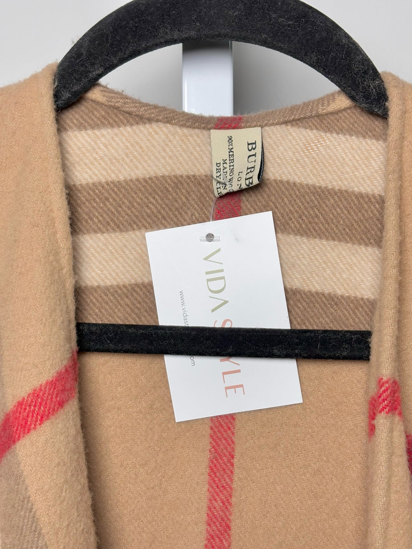 Burberry Cashmere-Wool Blend Check Cape