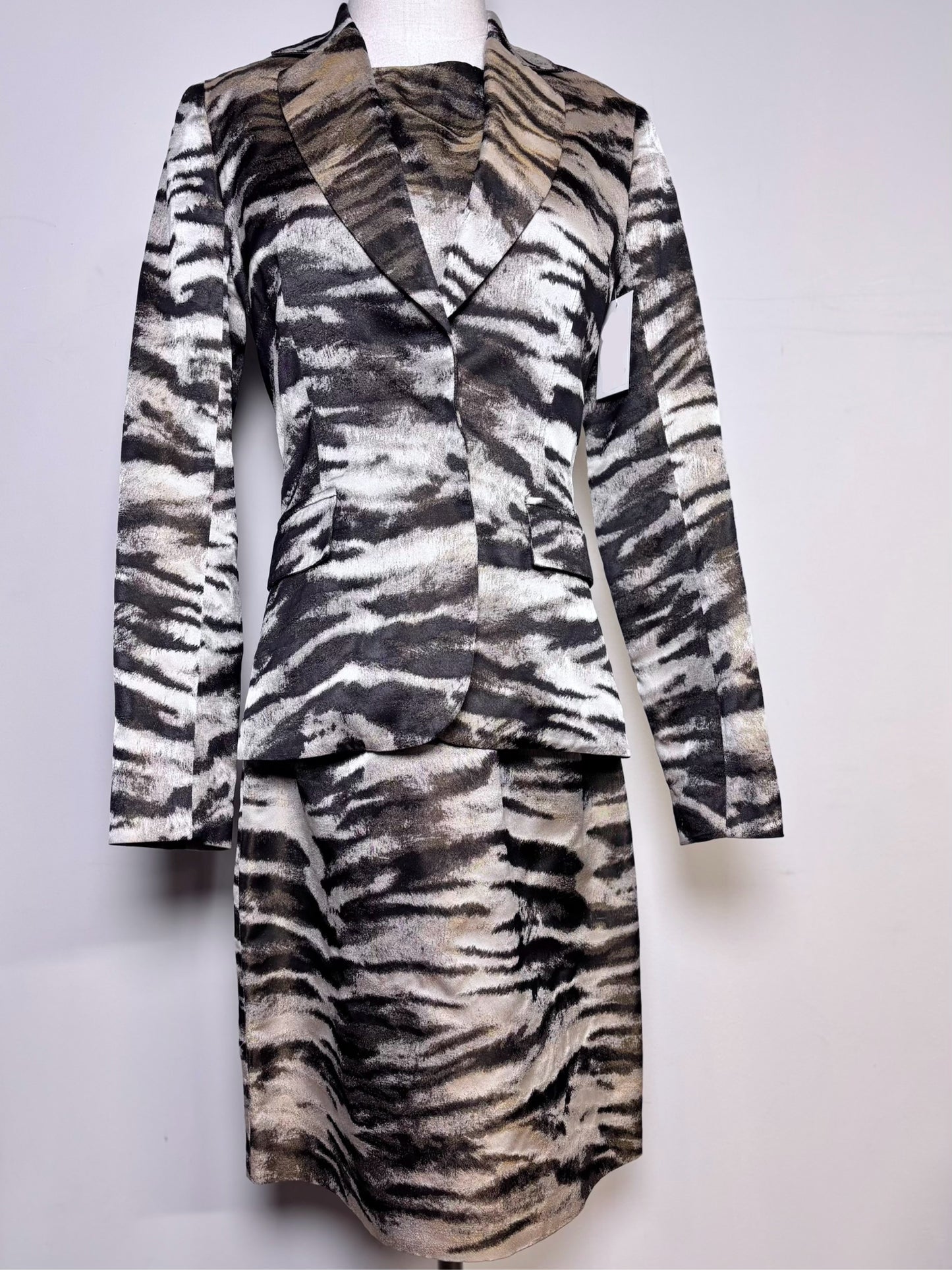 Women Size 36 (4) Lanvin Multi-Color Animal Stripe Sheath Dress
