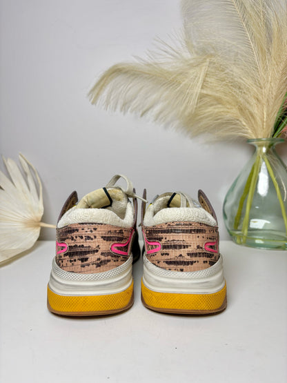 W Shoe Size 6.5 Gucci Ultrapace Multi-Color Leather Suede Tennis shoes