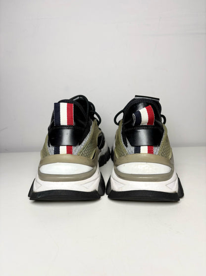 Moncler Black, Green, White Polyester Colorblock Men's Pre-owned 44 Sneakers