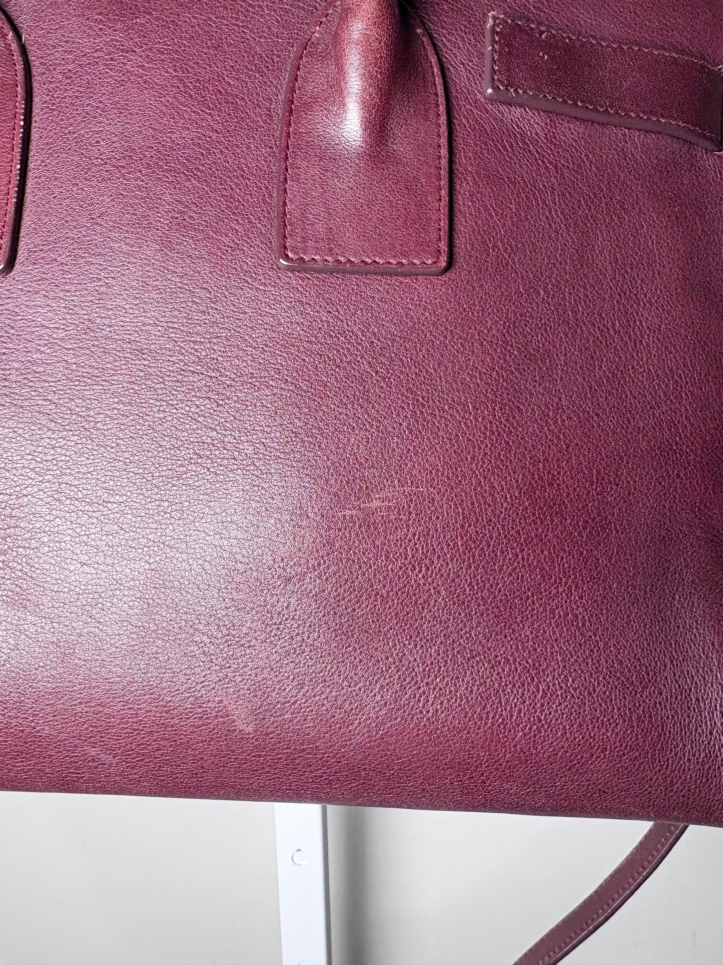 Saint Laurent Sac De Jour Burgundy Leather Iconic YSL Classic 2024 Pre-owned