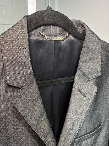 Dolce & Gabbana Gray 70% Wool, 30% Cotton Solid Men's Mens Size 52 (US XL) Coat