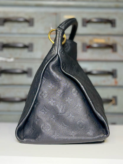 Louis Vuitton"Artsy Empreinte MM" Monogram Leather Black Cowhide Large Purse